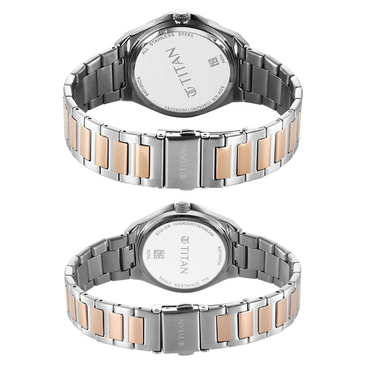 Titan Modern Bandhan 9401694216KM01 White Dial Couple Watch