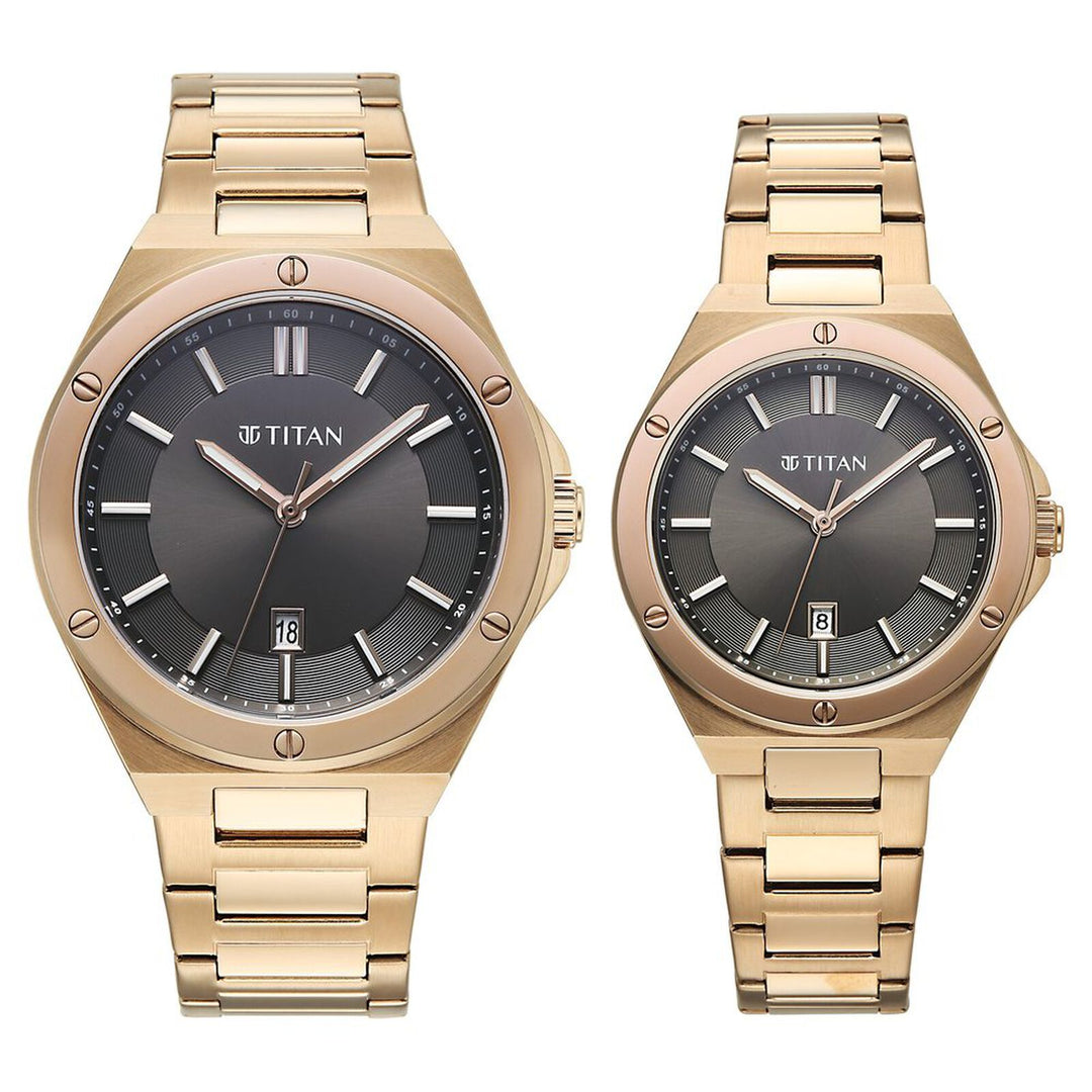 Titan Modern Bandhan 9401694216WM01 Black Dial Couple Watch