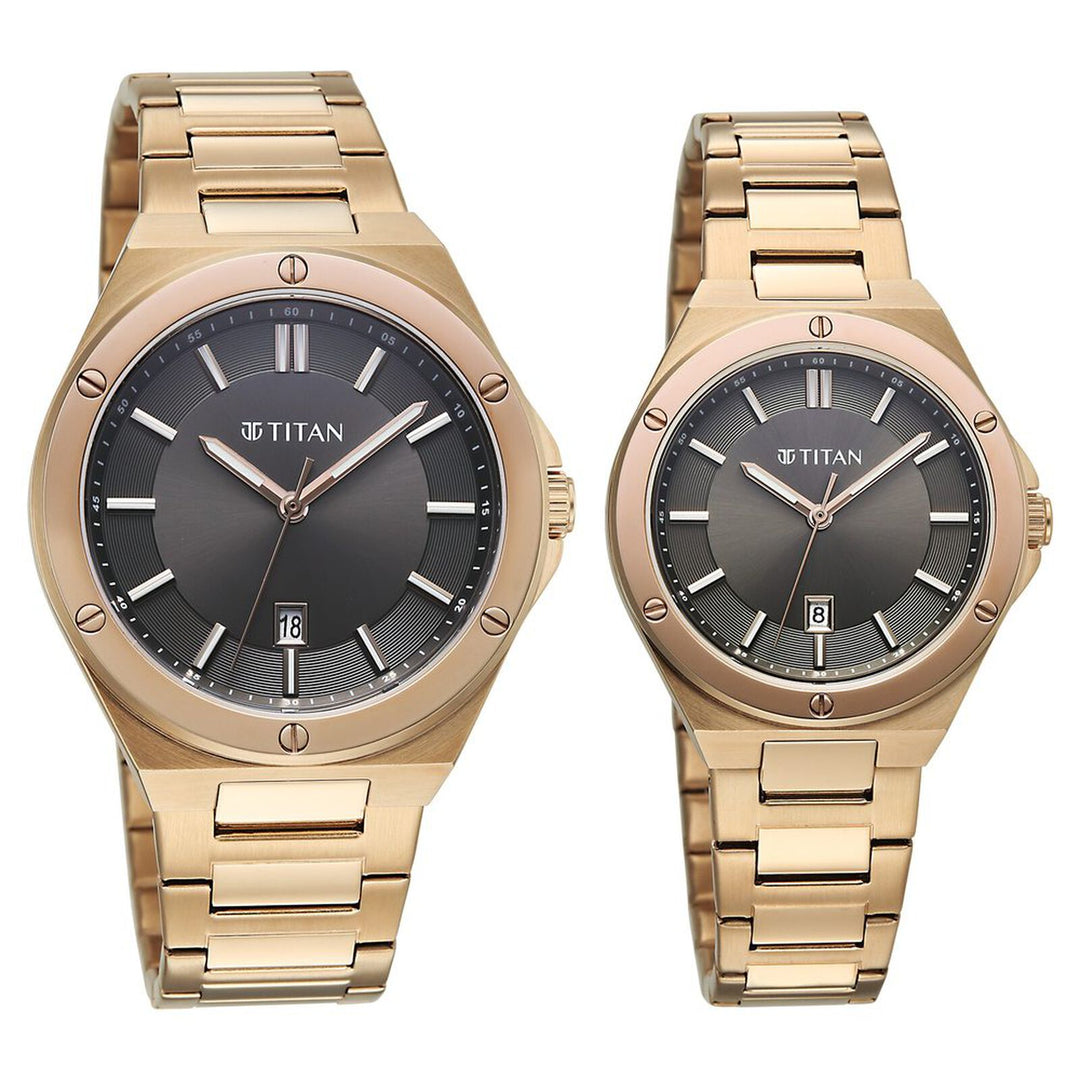 Titan Modern Bandhan 9401694216WM01 Black Dial Couple Watch
