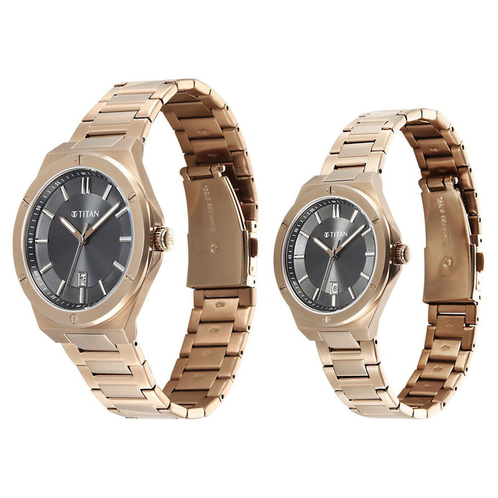 Titan Modern Bandhan 9401694216WM01 Black Dial Couple Watch