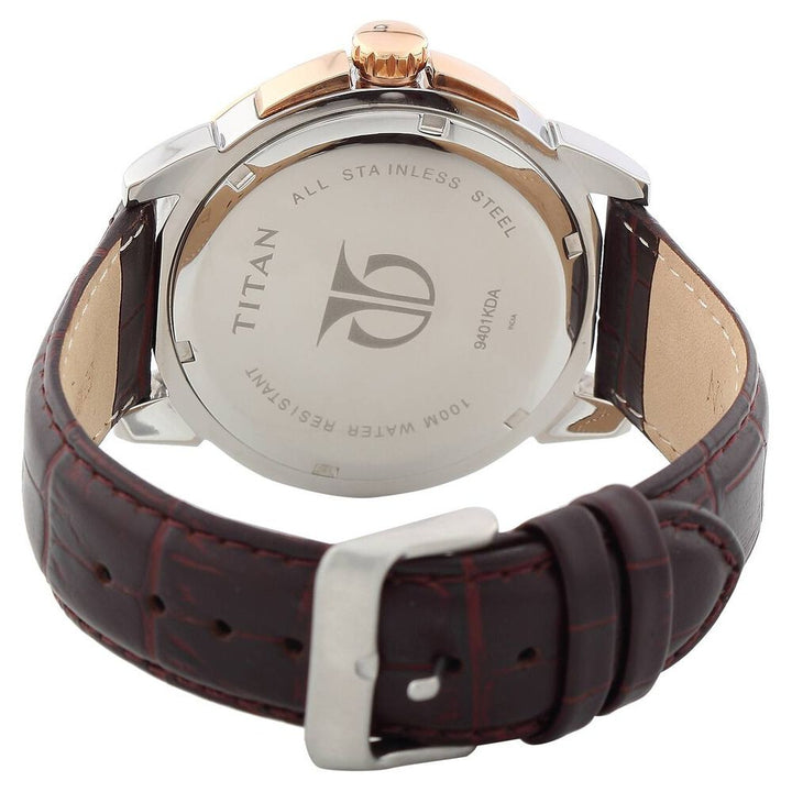 Titan Quartz Analog Silver Dial Watch for Men-NC9401KL01J