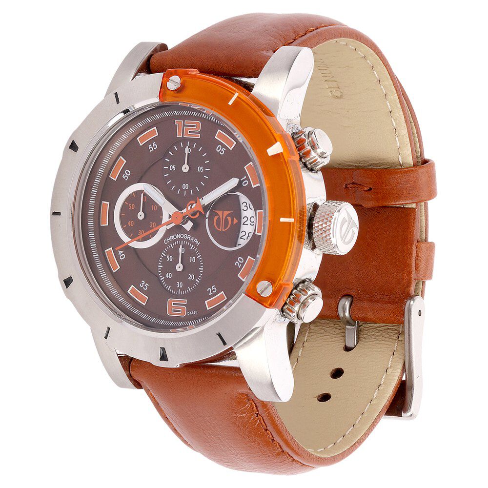 Titan Quartz Chronograph Brown Dial Watch for Men-NB9405SL01