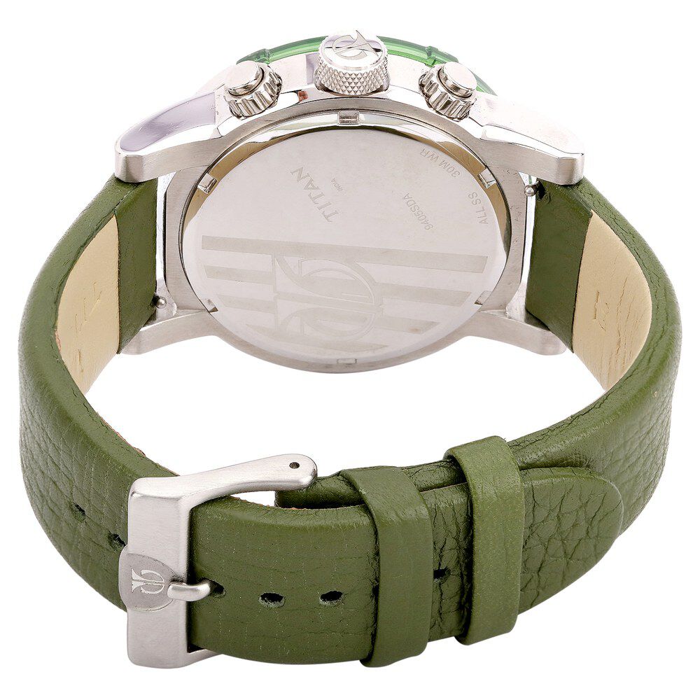 Titan Quartz Chronograph Black Dial Watch for Men-NB9405SL02