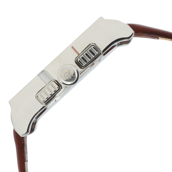 Titan Chronograph White Dial Leather Strap watch for Men-NB9414SL03