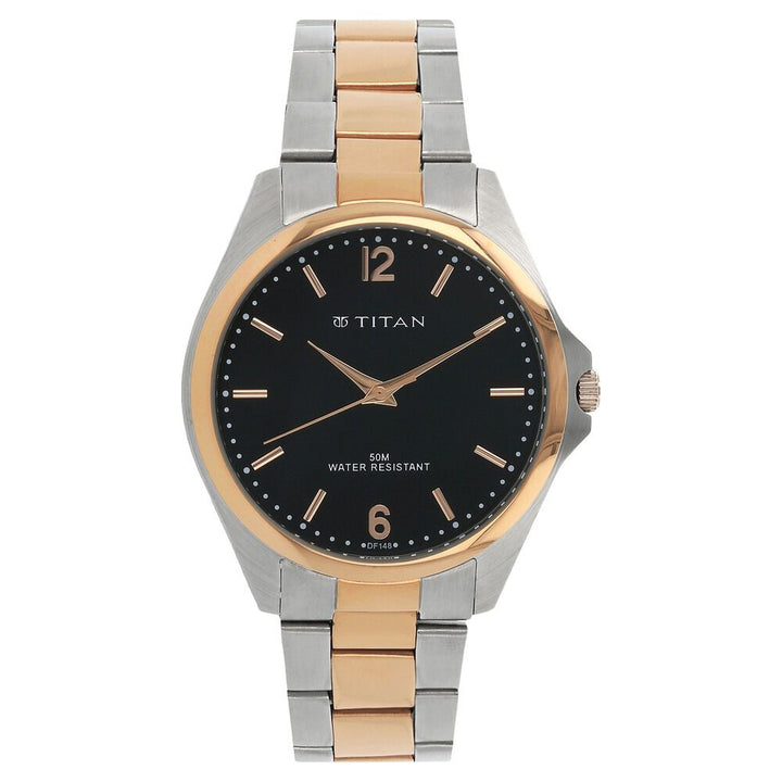 Titan Analog Black Dial Quartz Metal Strap watch for Men-NJ9439KM01A