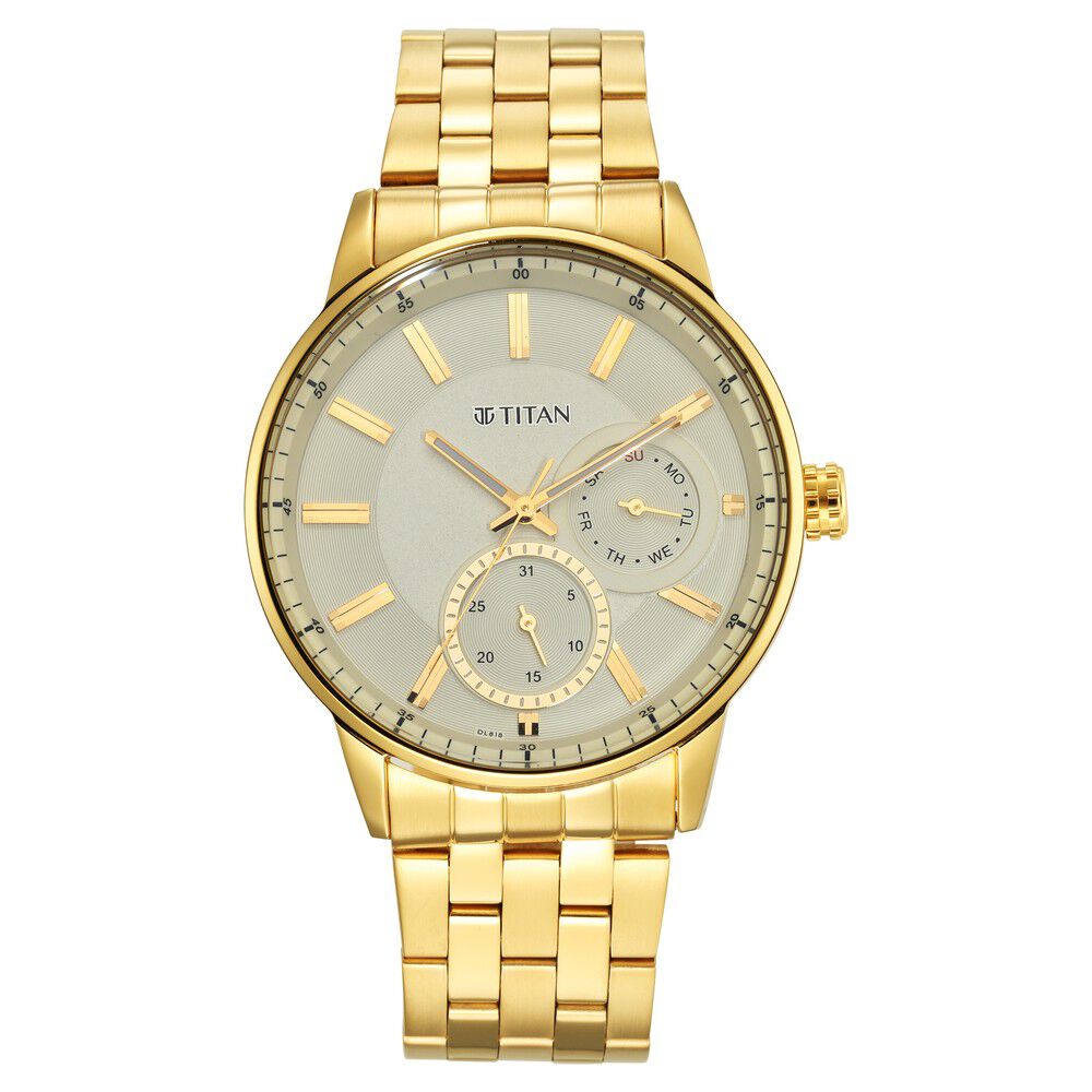Titan Regalia Opulent White Dial Analog Stainless Steel Strap Watch for Men - The Watch Factory ®