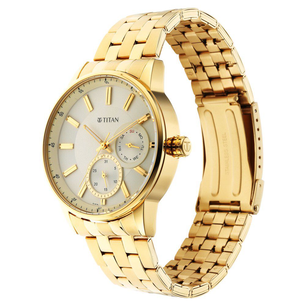 Titan Regalia Opulent White Dial Analog Stainless Steel Strap Watch for Men - The Watch Factory ®