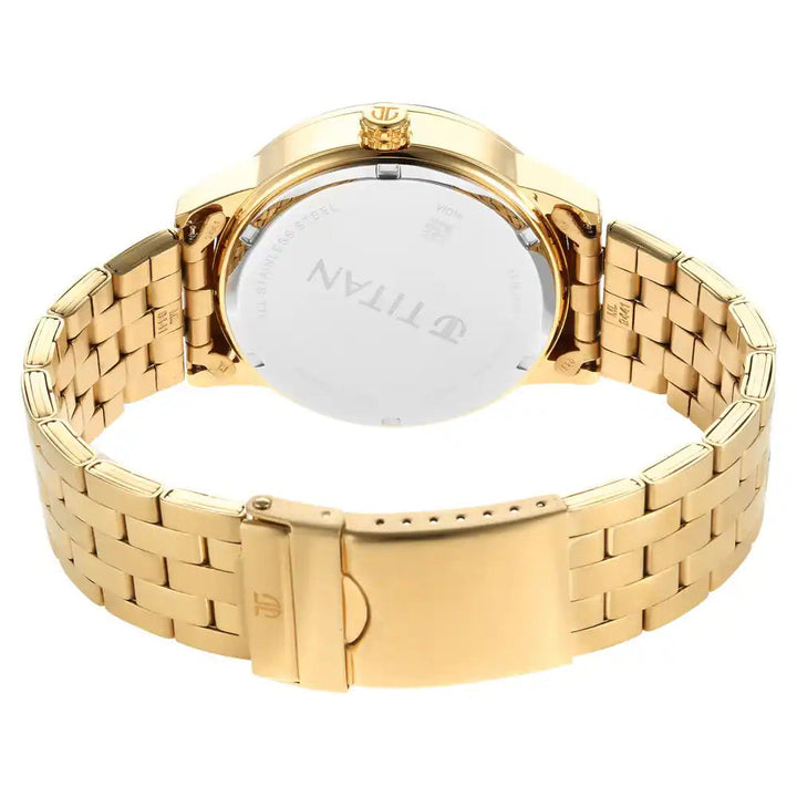 Titan Regalia Opulent White Dial Two Toned Stainless Steel Strap Watch NP9441YM02