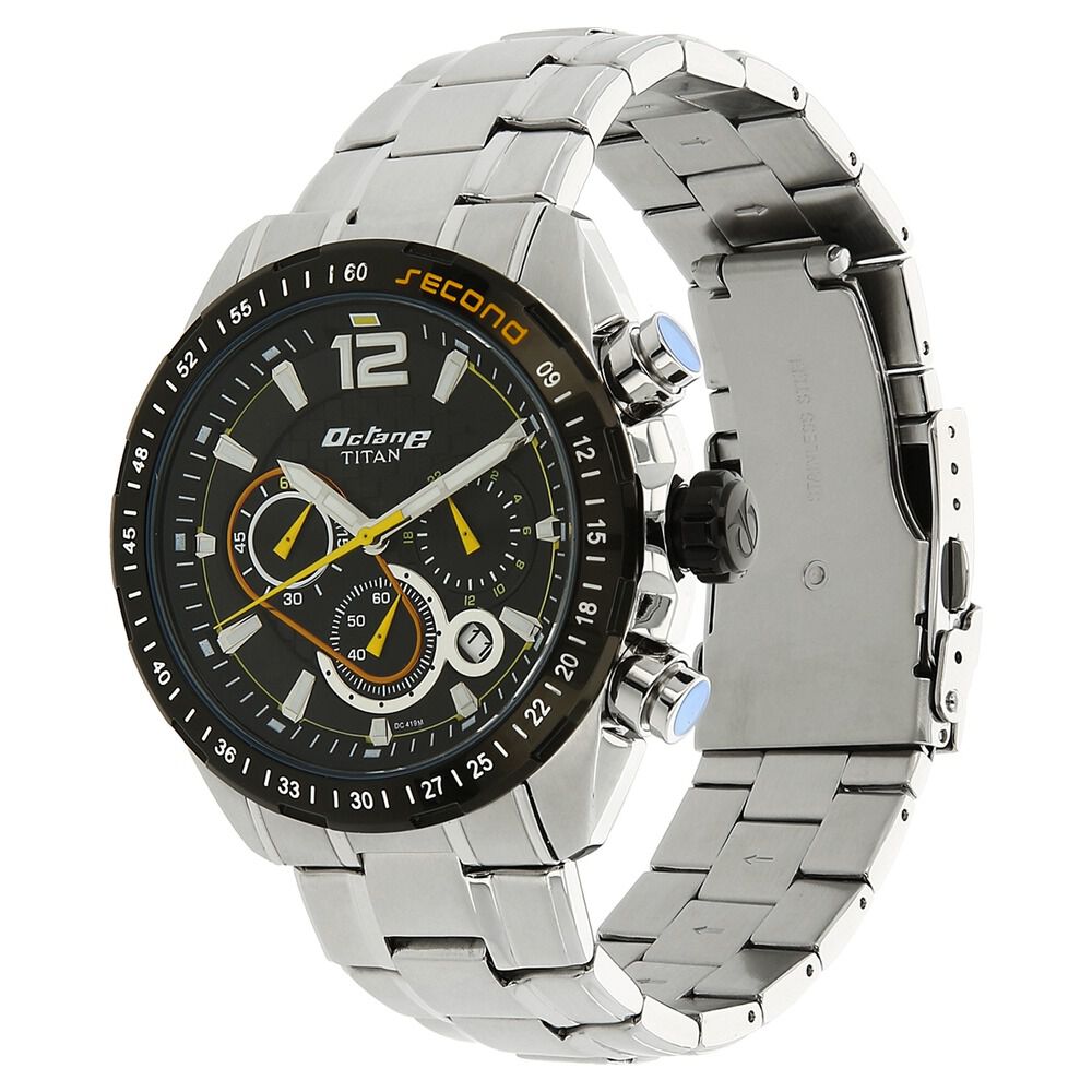 Titan Quartz Chronograph Black Dial Watch for Men-9447KM02J