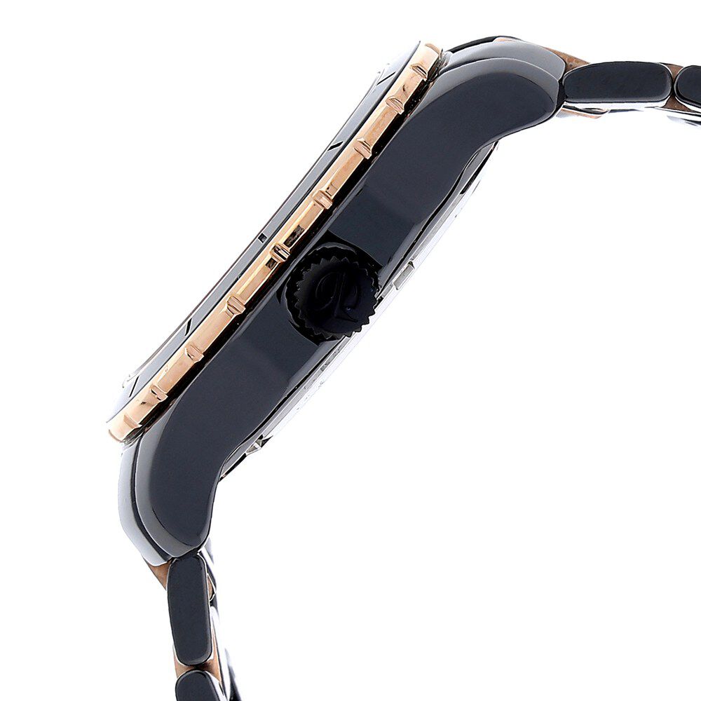 Titan Ceramic Black Dial Analog with Day and Date Stainless Steel Strap Watch for Men-NK9452KD02