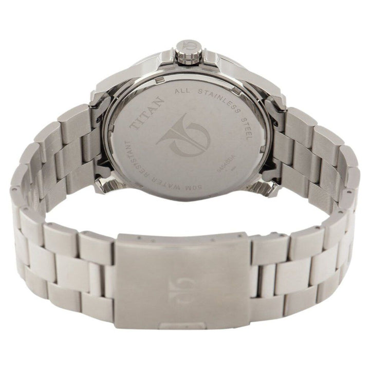 Titan Quartz Multifunction Blue Dial Metal Strap Watch for Men-9454SM01J