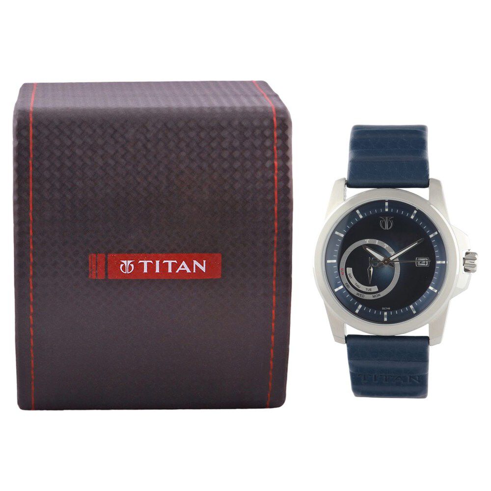 Titan Quartz Analog with Date Blue Dial Watch for Men-NE9465SL03J