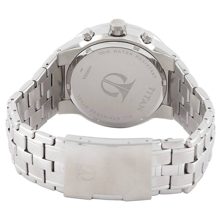 Titan Chronograph Green Dial Stainless Steel Strap watch for Men-NF9466KM03J