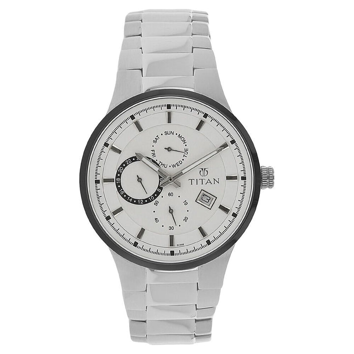 Titan Quartz Analog Silver Dial Stainless Steel Strap Watch for Men-NL9472KM01