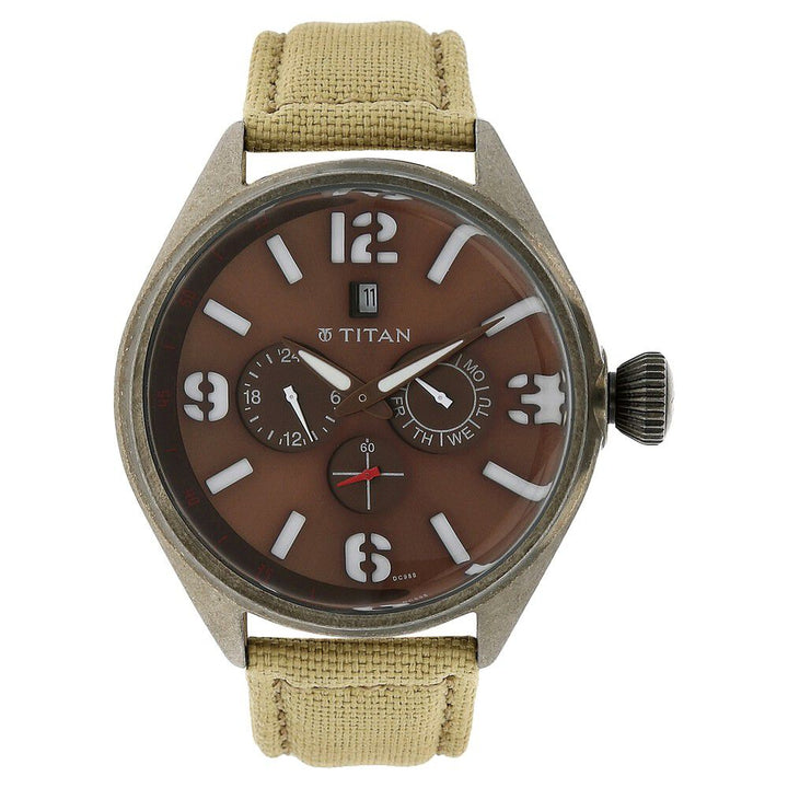 Titan Analog Brown Dial Stainless Steel Strap Watch for Men-9478QF02J