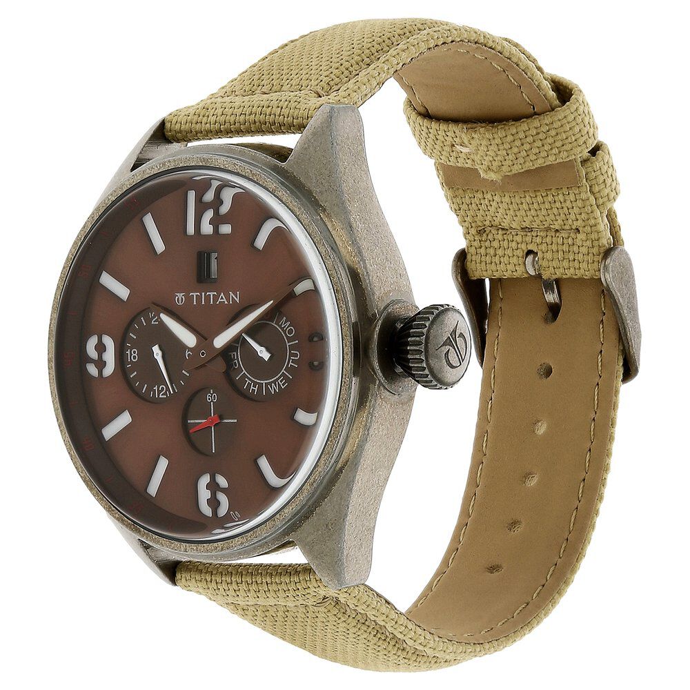 Titan Analog Brown Dial Stainless Steel Strap Watch for Men-9478QF02J