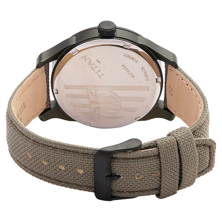 Titan Quartz Analog Black Dial Denim Strap Watch for Men-9479AF02J
