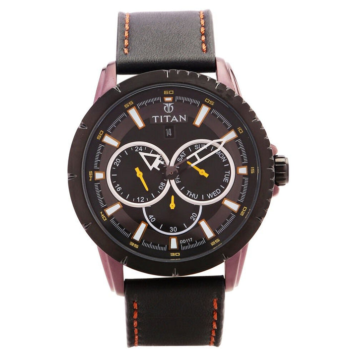 Titan Quartz Analog with Date Black Dial Watch for Men-9484KL02J