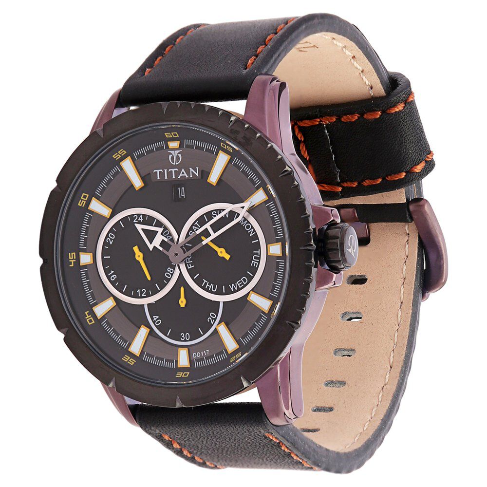Titan Quartz Analog with Date Black Dial Watch for Men-9484KL02J