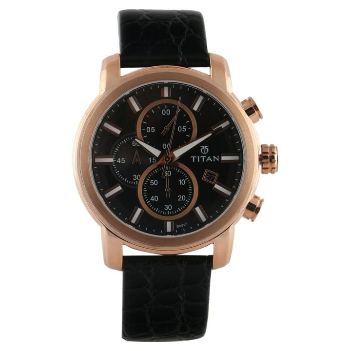 Titan Quartz Analog Black Dial Watch for Men-9486WL01J