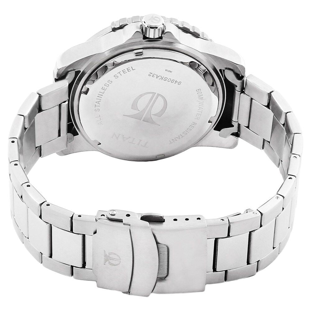 Titan Quartz Analog with Date White Dial Watch for Men-9490SM01J