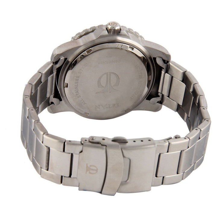 Titan Quartz Analog Black Dial Metal Strap Watch for Men-9490SM02J