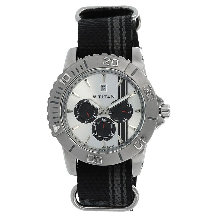 Titan Analog Silver Dial Quartz Nylon Strap watch for Men-9490SP01J