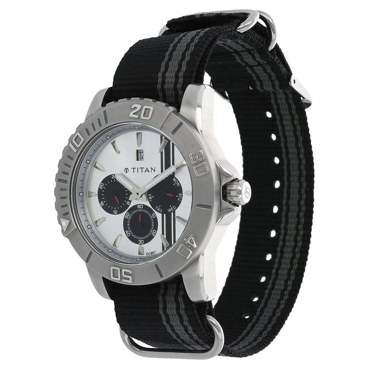 Titan Analog Silver Dial Quartz Nylon Strap watch for Men-9490SP01J
