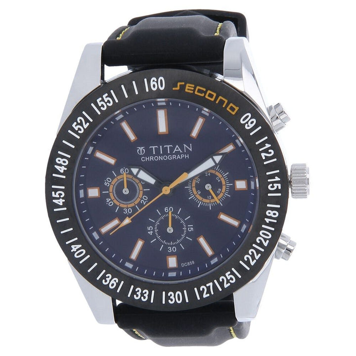Titan Chronograph Blue Dial Quartz Stainless Steel Strap watch for Men-9491KP01J
