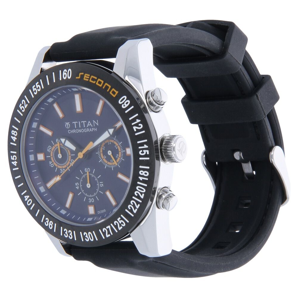 Titan Chronograph Blue Dial Quartz Stainless Steel Strap watch for Men-9491KP01J