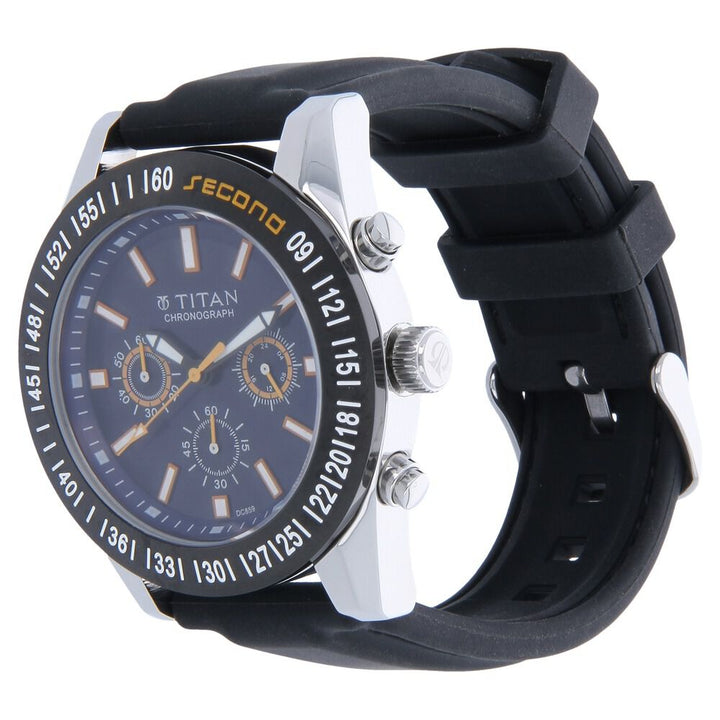 Titan Chronograph Blue Dial Quartz Stainless Steel Strap watch for Men-9491KP01J