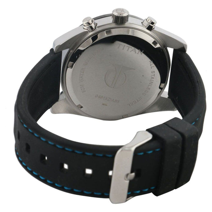 Titan Quartz Chronograph Silver Dial Plastic Strap Watch for Men-9491KP03J