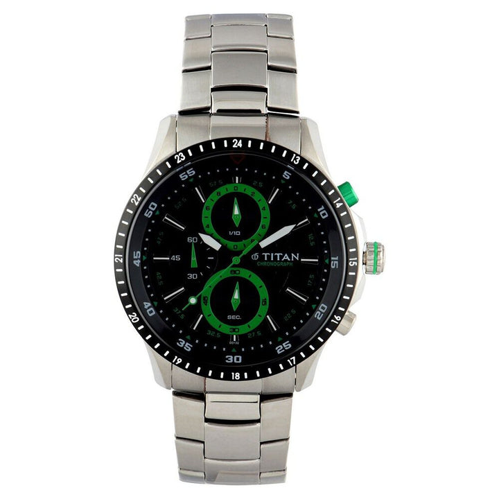 Titan Quartz Analog Black Dial Watch for Men-9496KM01J