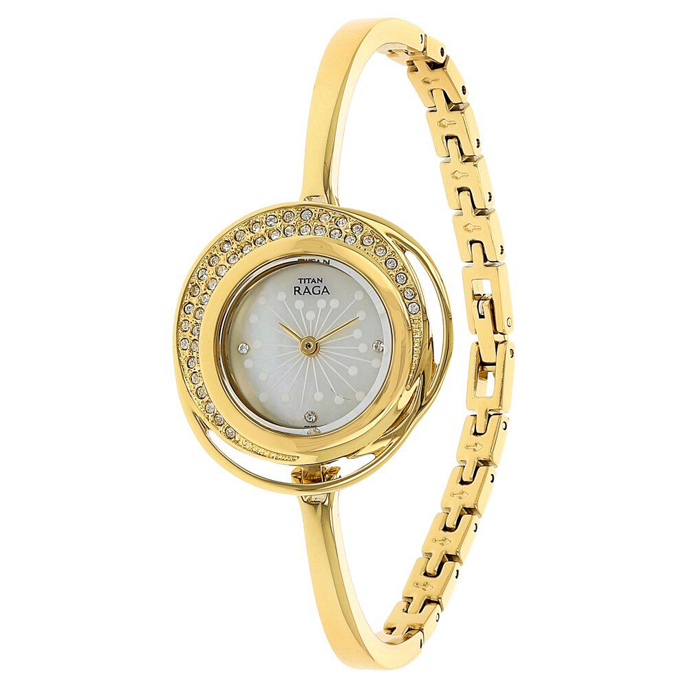 Titan Raga Mother of Pearl Dial Women Watch With Metal Strap NQ95003YM01