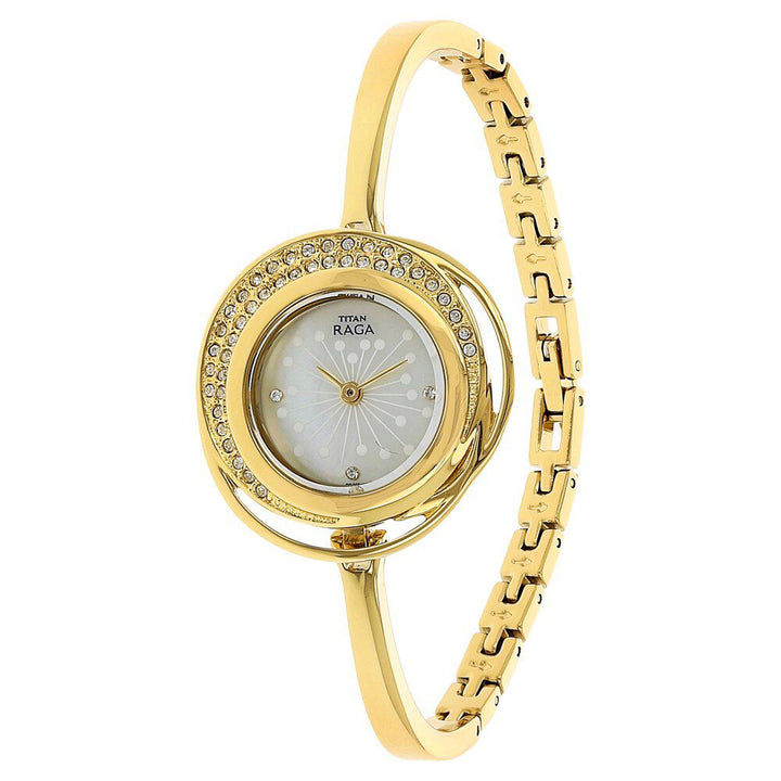 Titan Raga Mother of Pearl Dial Women Watch With Metal Strap NQ95003YM01