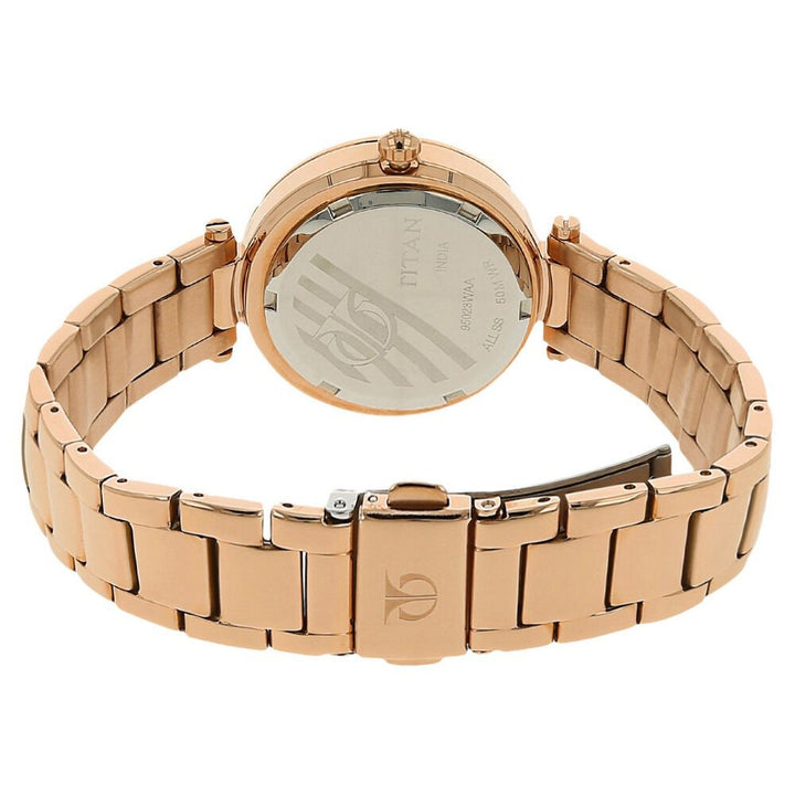 Titan Quartz Analog Rose Gold Dial Stainless Steel Strap Watch for Women - The Watch Factory ®