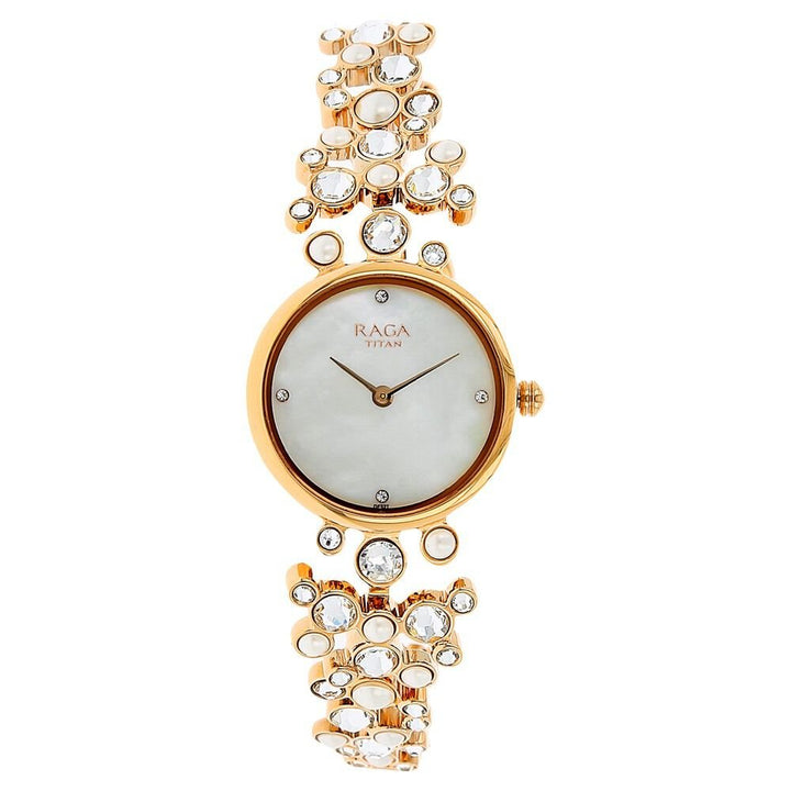 Titan Raga Moonlight Mother of Pearl Dial Women Watch With Metal Strap - The Watch Factory ®