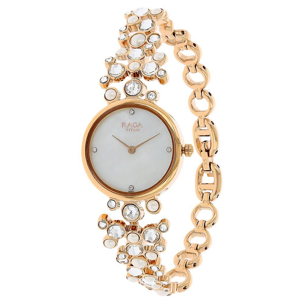 Titan Raga Moonlight Mother of Pearl Dial Women Watch With Metal Strap - The Watch Factory ®
