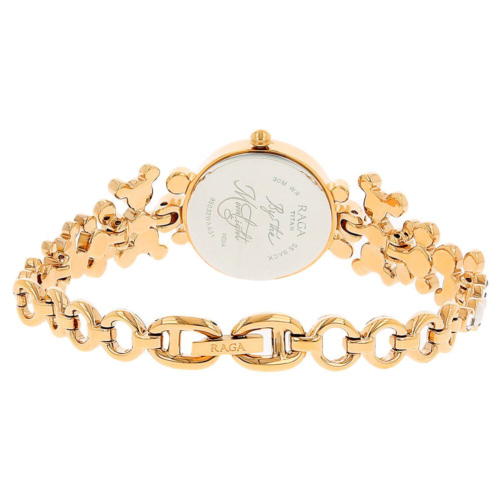 Titan Raga Moonlight Mother of Pearl Dial Women Watch With Metal Strap NS95032WM01