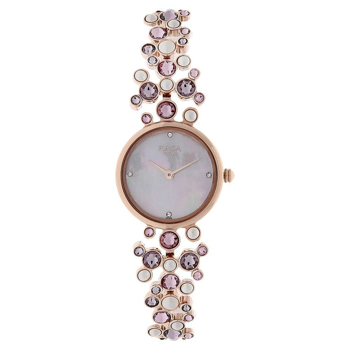 Titan Raga Moonlight Mother of Pearl Dial Women Watch With Metal Strap NS95032WM02