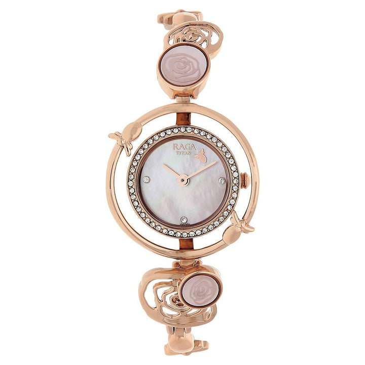 Titan Raga Aurora Mother of Pearl Dial Women Watch With Metal Strap NS95047WM01
