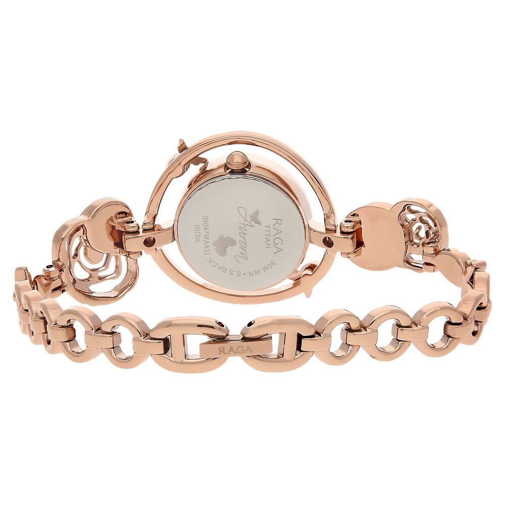 Titan Raga Aurora Mother of Pearl Dial Women Watch With Metal Strap NS95047WM01