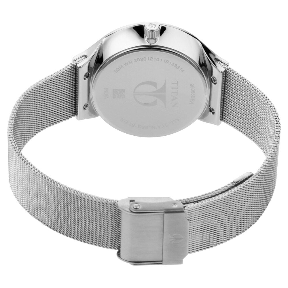 Titan Workwear Black Dial Quartz Multifunction Metal Strap watch for Women NQ95068SM01