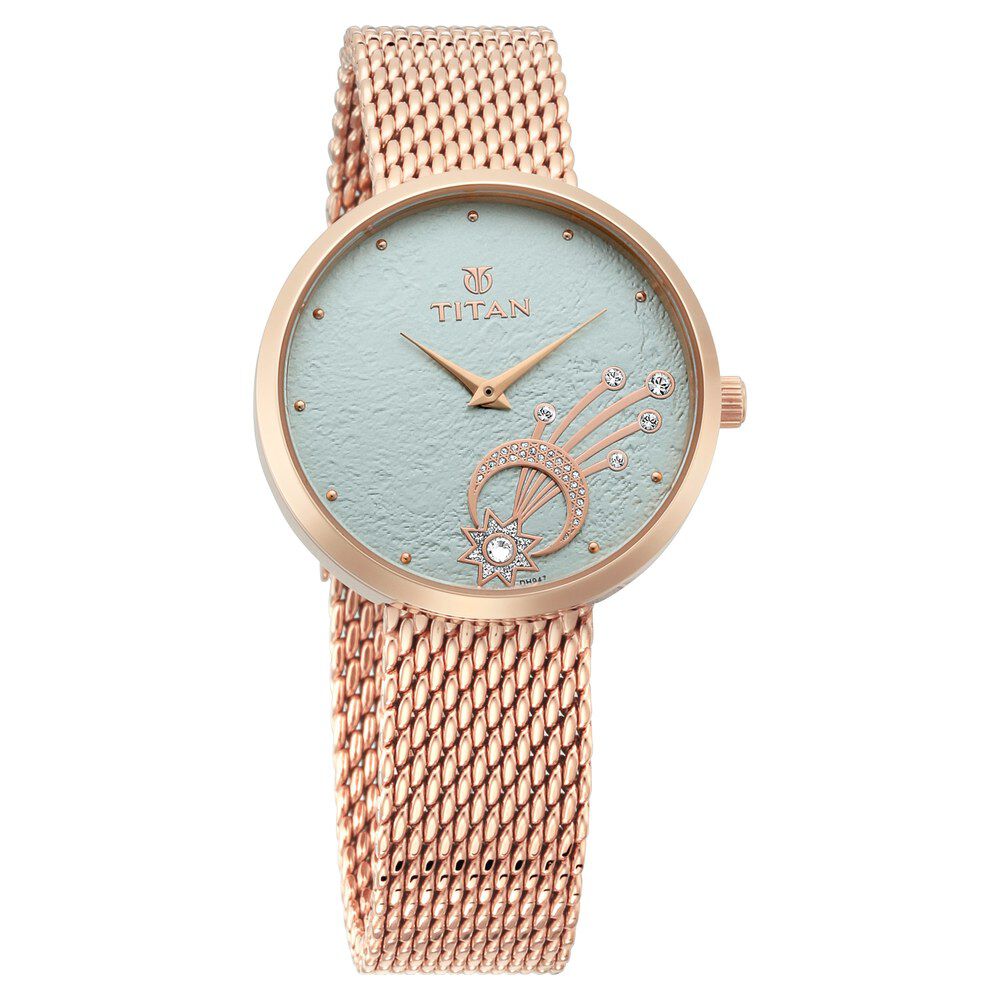 Titan Stellar Green Dial Analog Stainless Steel Strap watch for Women NS95083WM01