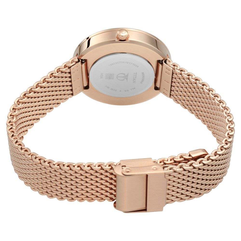 Titan Stellar Black Dial Analog Stainless Steel Strap watch for Women NS95083WM02