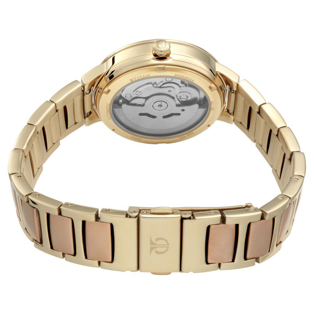 Titan Stellar Blue Dial Automatic Stainless Steel Strap watch for Women NS95084KM01