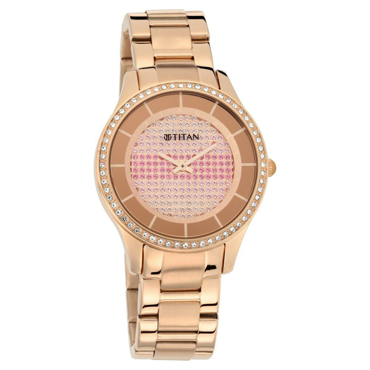 Titan Self Expression White Dial Analog Stainless Steel Strap Watch for Women NP95109WM01