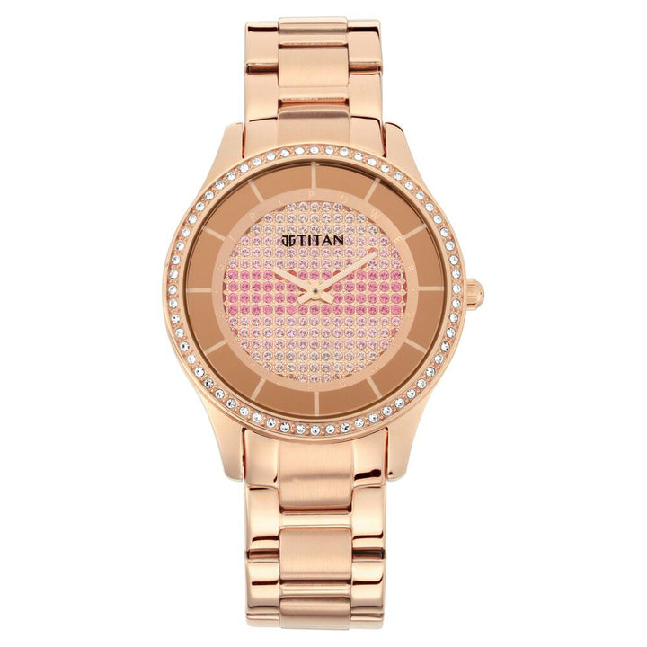 Titan Self Expression White Dial Analog Stainless Steel Strap Watch for Women NP95109WM01