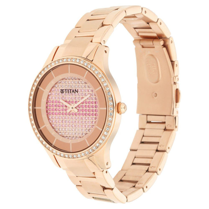 Titan Self Expression White Dial Analog Stainless Steel Strap Watch for Women NP95109WM01