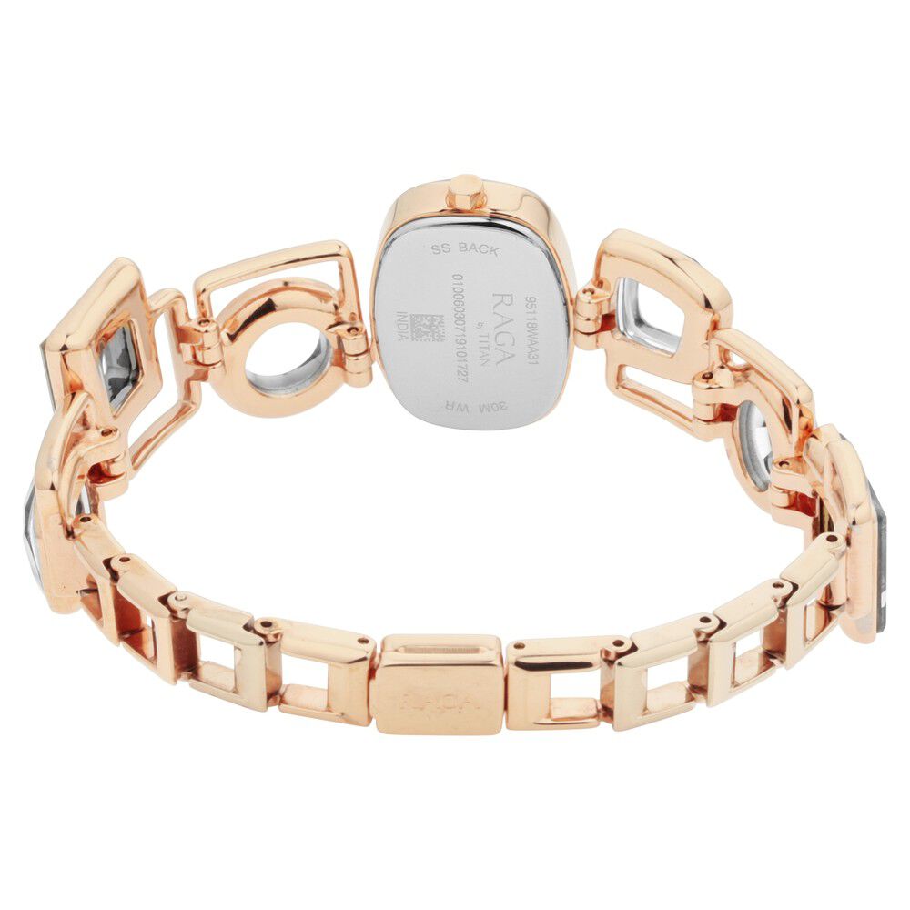 Titan Raga Facets Black Dial Analog Stainless Steel Strap Watch for Women NS95118WM01